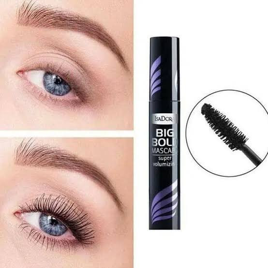 ریمل ایزادورا بنفش Big Bold Mascara - نمای فرچه و نتیجه